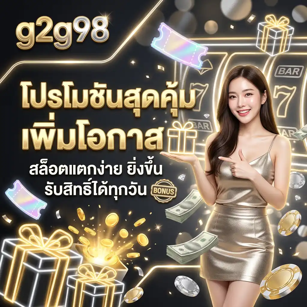 โปรโมชั่นสุดคุ้มจาก g2g98 เพิ่มโอกาส สล็อตแตกง่าย ยิ่งขึ้น รับสิทธิ์ได้ทุกวัน